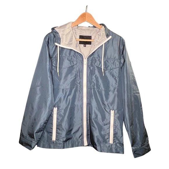 Express Men's Blue Hooded Track Jacket Size X Small - Picture 1 of 14